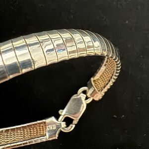 925 Italy Sterling Silver Omega Bracelet (Sz 7” includes clasp)